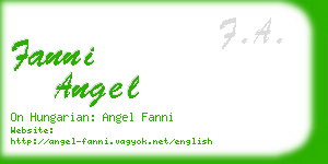 fanni angel business card